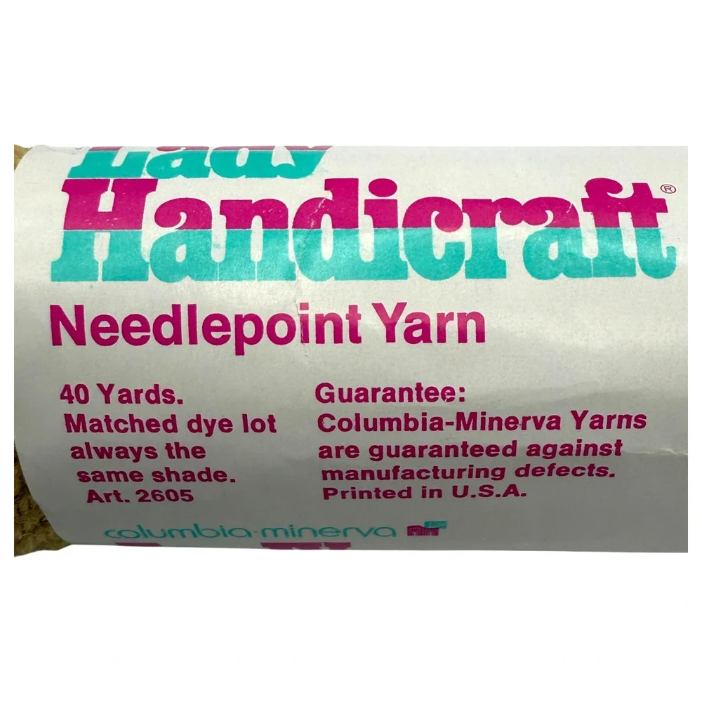 Lot 6 Skeins Columbia Minerva Lady Handicraft Needlepoint Yarn Gold 40 yds NOS